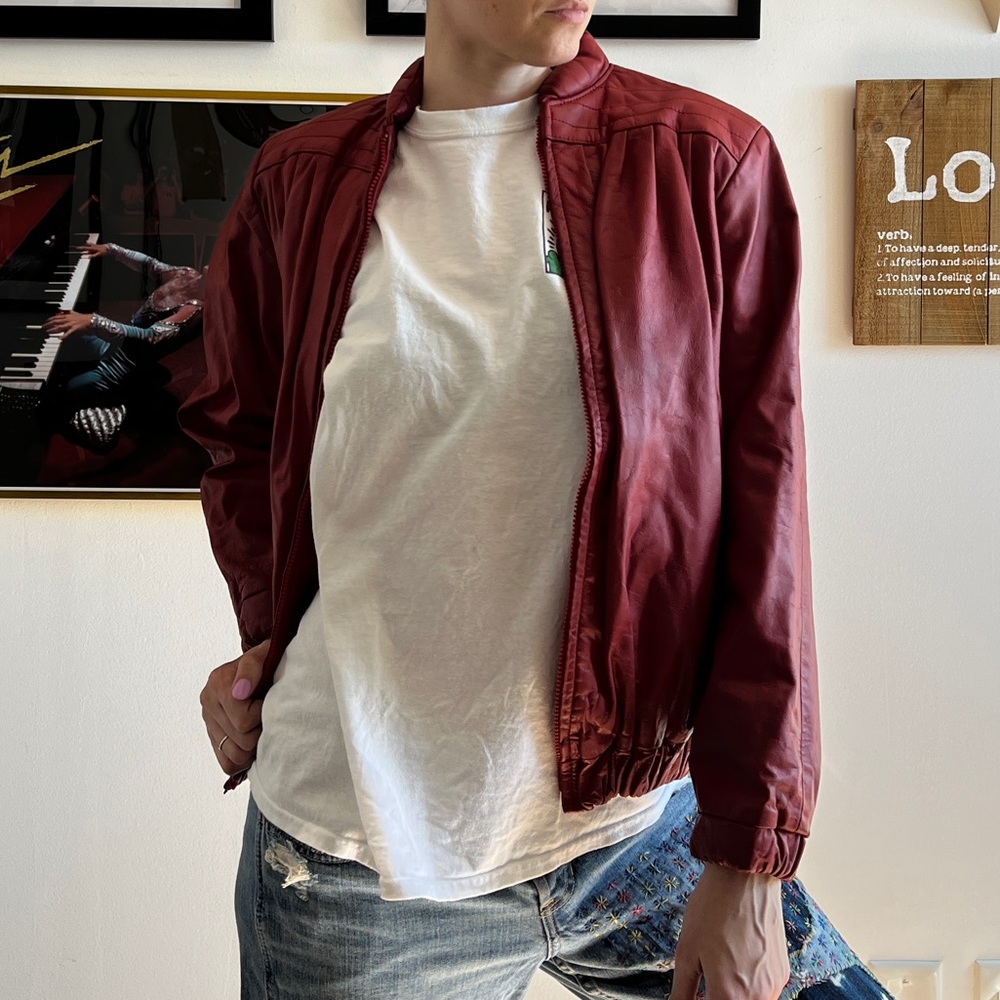Vintage! Late 1970’s/Early 1980’s Red Leather Jacket